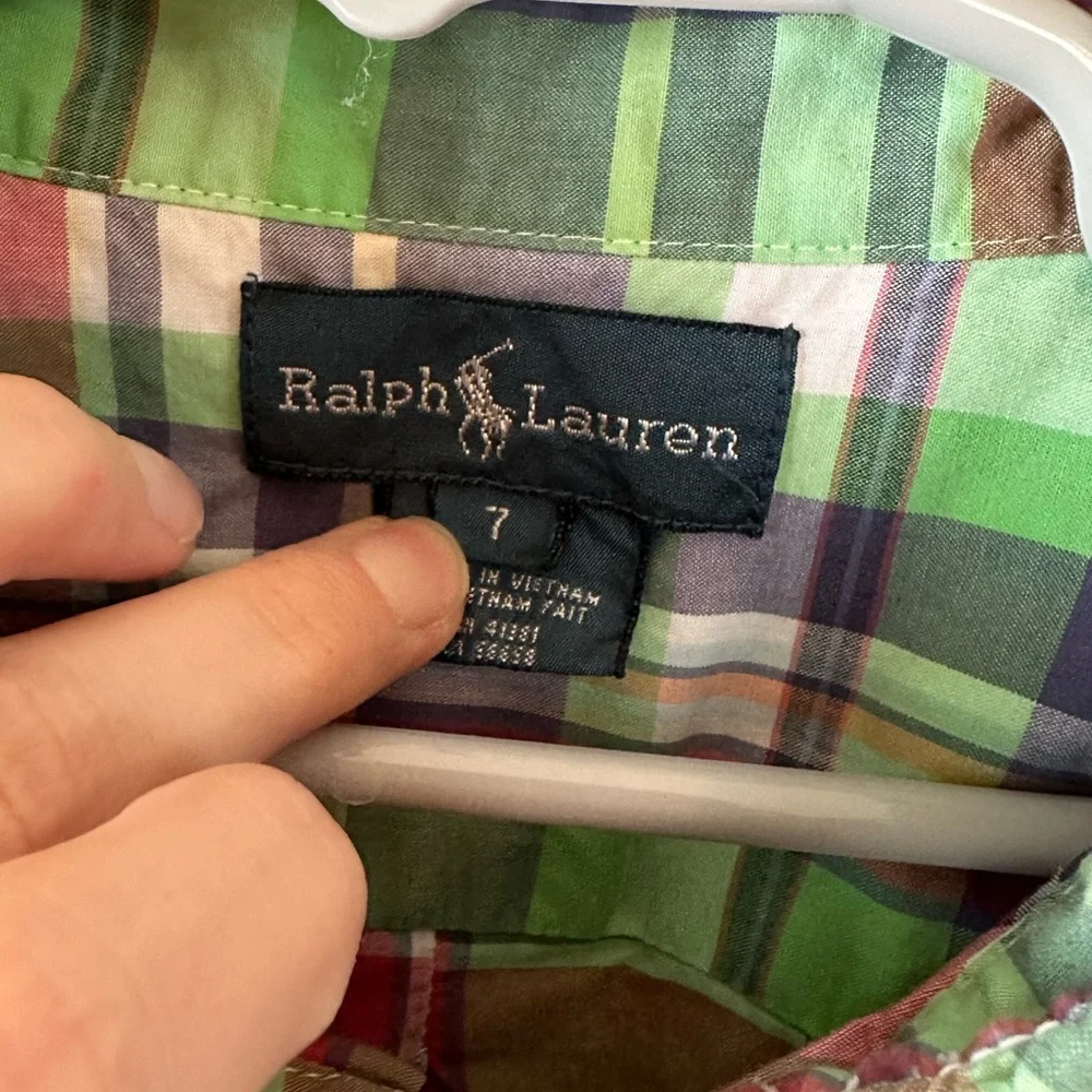 Ralph Lauren Green Plaid Button-Up Shirt Boys